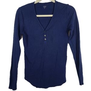 LOVE By GAP Blue Waffle Knit Thermal Top S